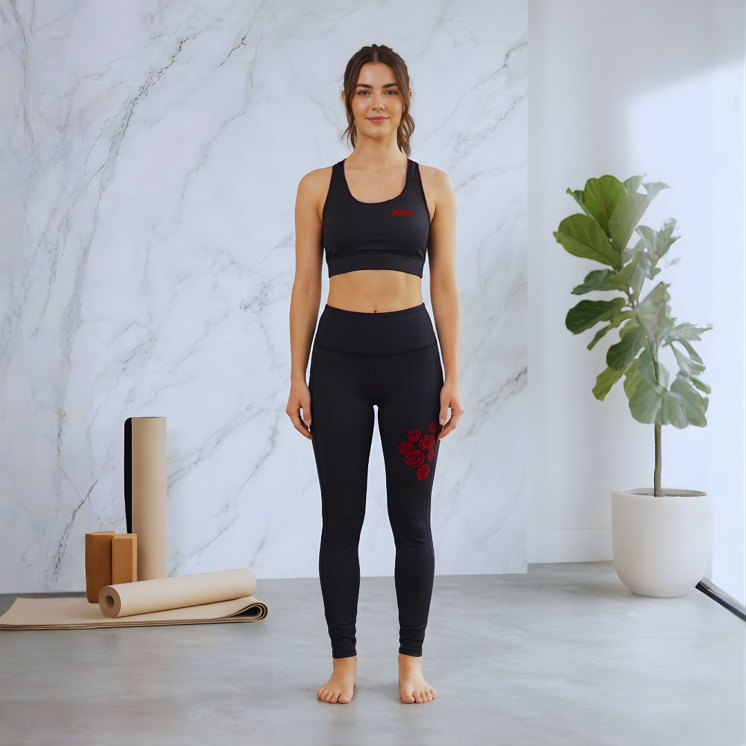 PMX SPORTS & Co. Bra suit combat Sports PMX Crimson Bloom Set | Best GYM & Yoga Set for Women